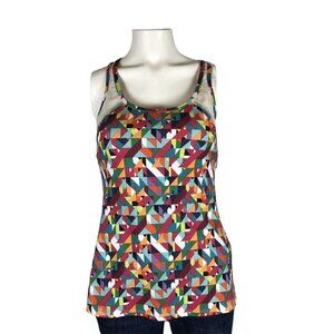 Fabletics Carlsbad Tank Top Size Small Built In Bra Cross Back Multicolored
